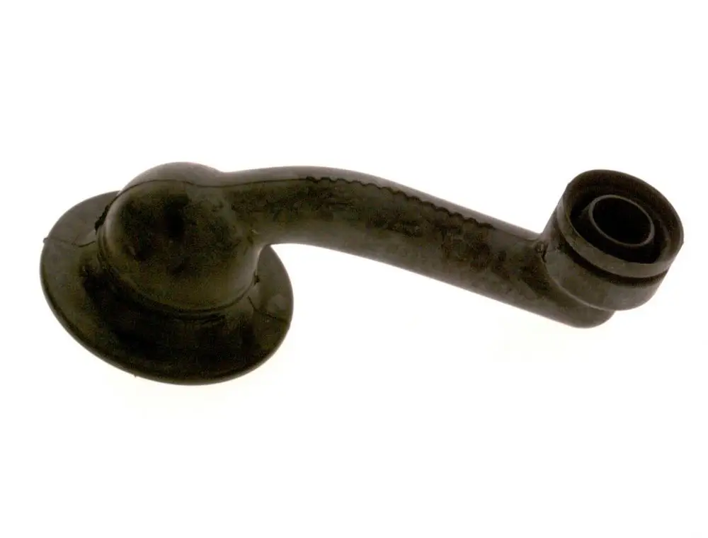 BOSCH Siphonrohr in Schwarz mit gebogenem Design und einem Anschluss für die Abflussleitung. Ideal für Anwendungen im Sanitärbereich.